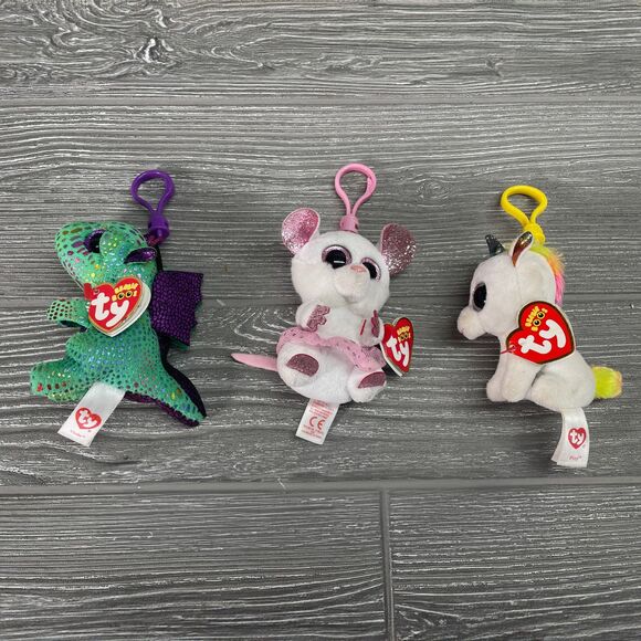 Ty Beanie Baby Keychain Clip Lot of SEVEN Beanie Boos Bellies & Basket Beanies - Picture 9 of 9